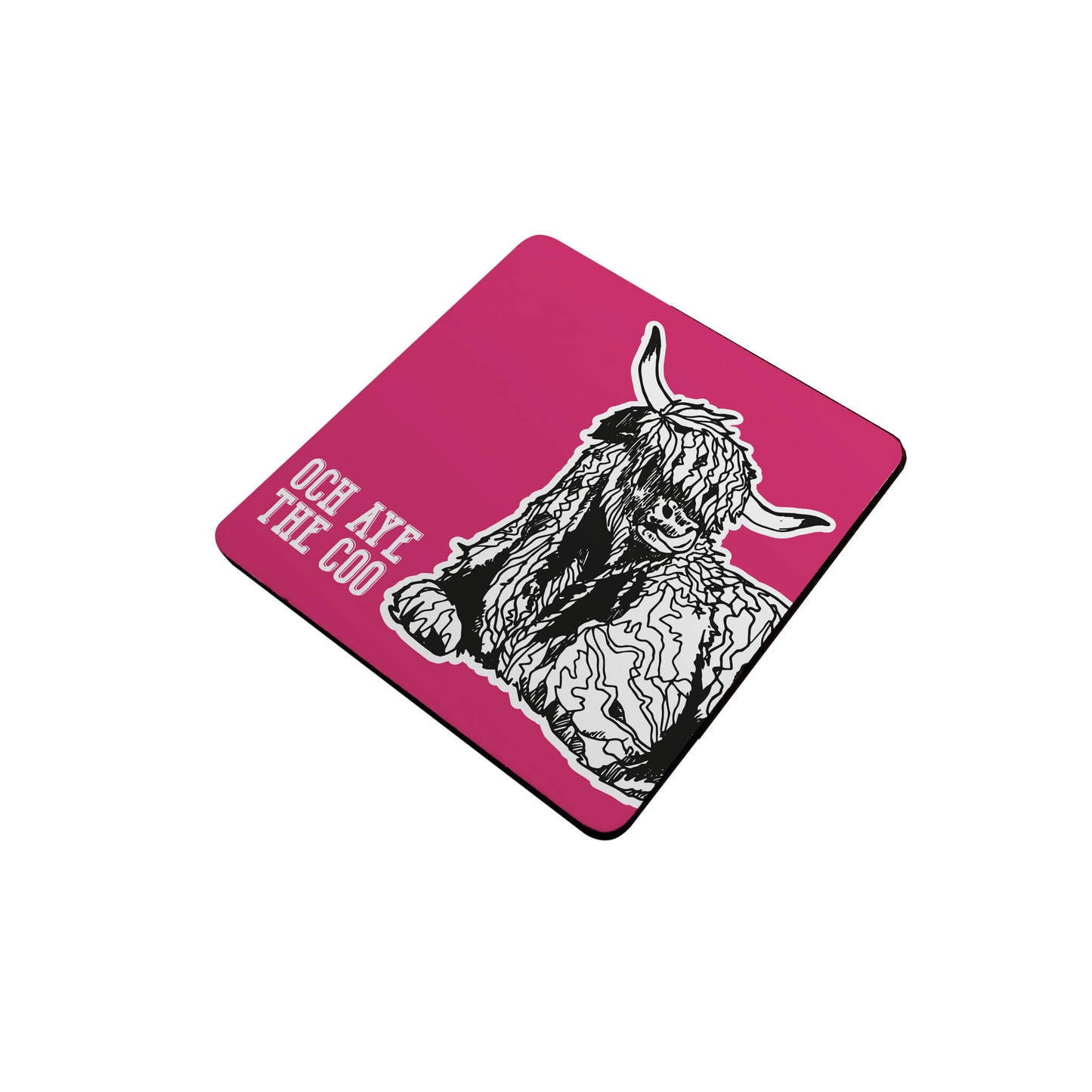 Coos The Noo Coaster Set | Cranberry | Och Aye The Coo