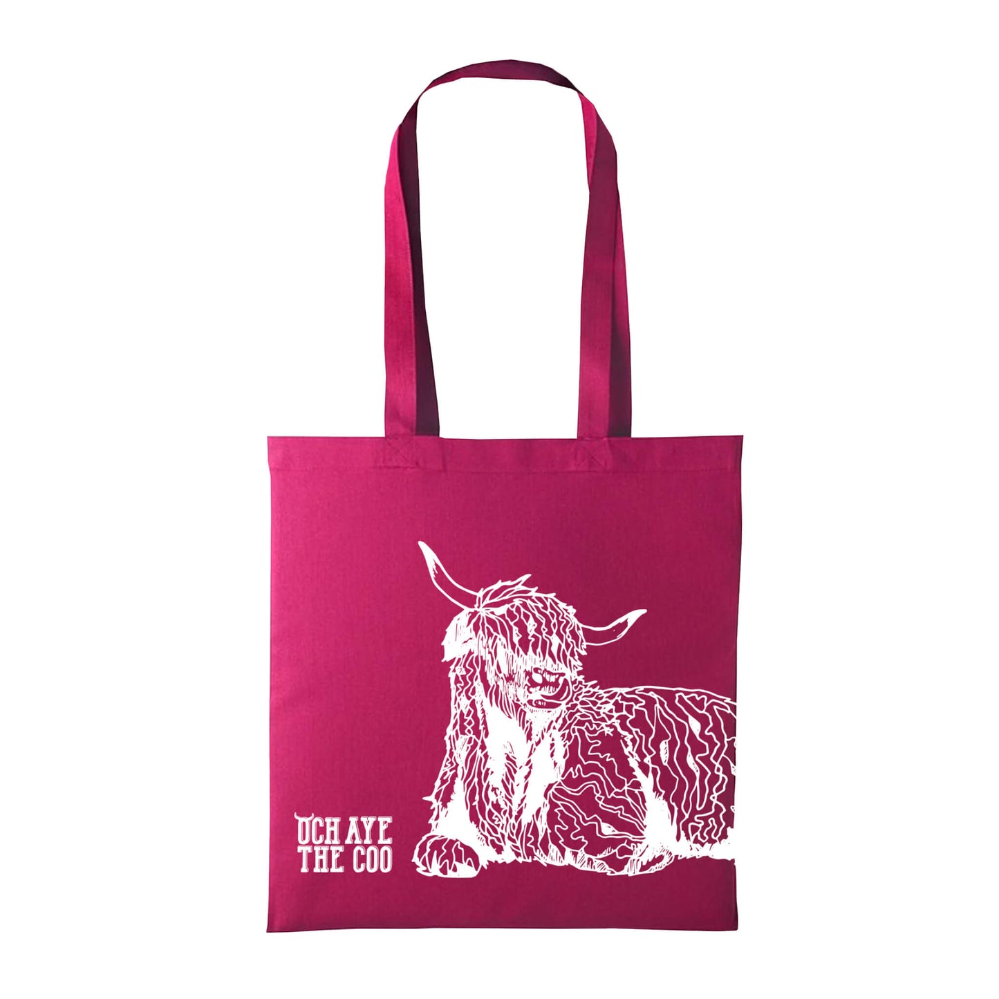 Coos The Noo Tote Bag | Cranberry | Och Aye The Coo