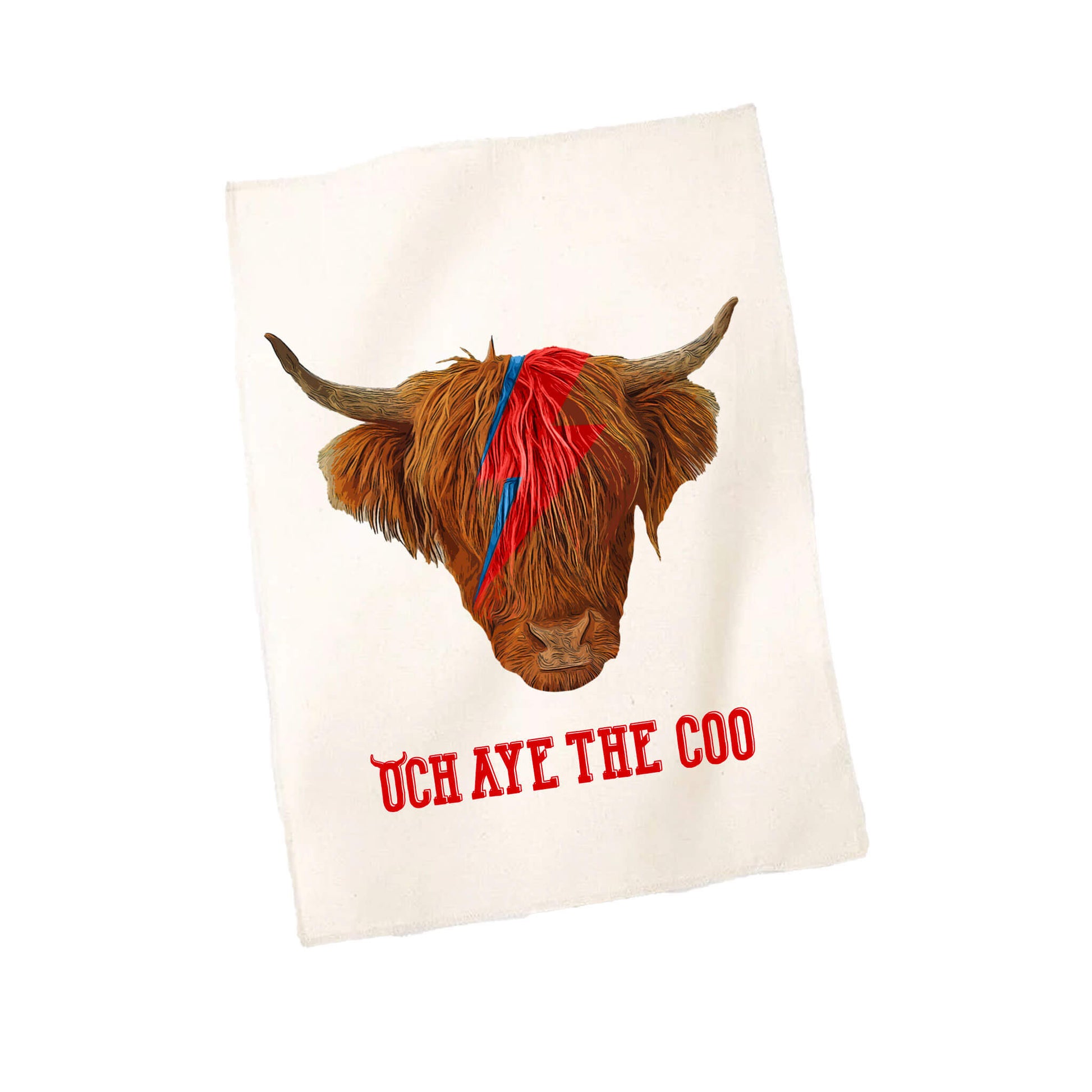 David Moowie Tea Towel | White | Och Aye The Coo