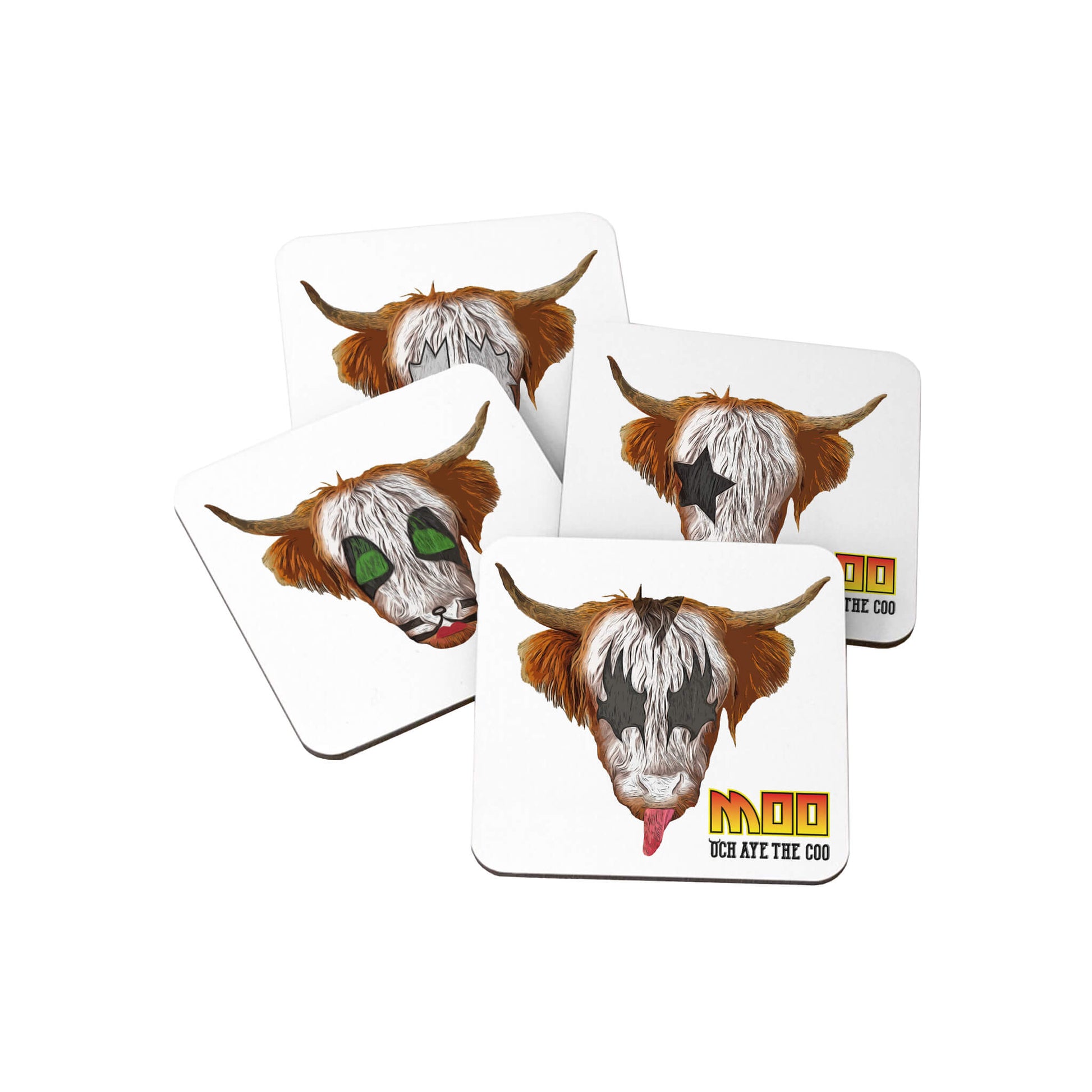 Moo Coaster | Set of 4 | White | Och Aye The Coo