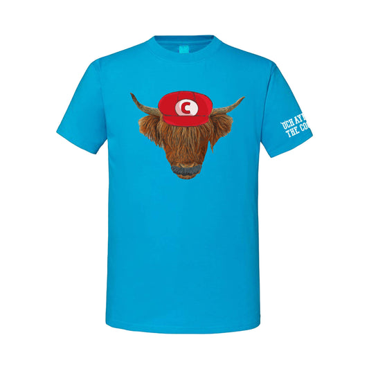 Super MOOio Kids T-Shirt | Azure Blue | Och Aye The Noo