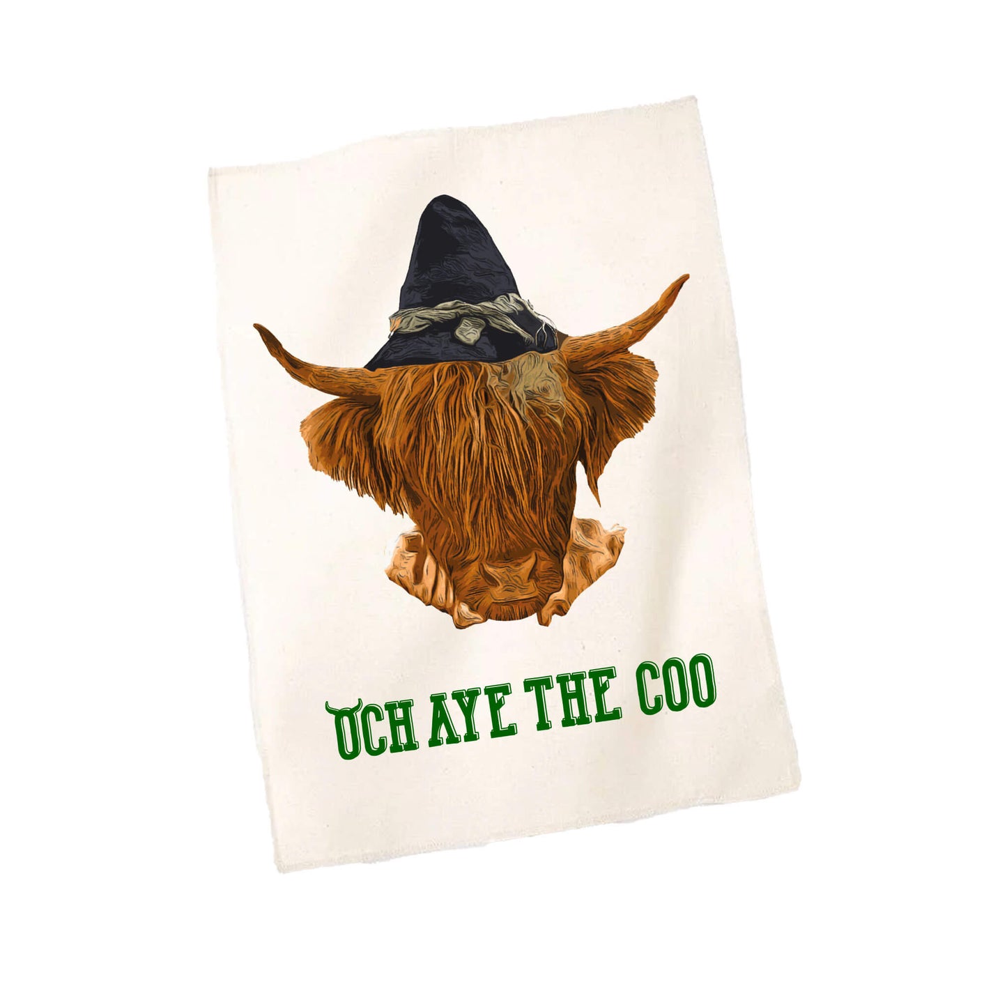 Wizard Of Cooz Tea Towel - White - Och Aye The Coo